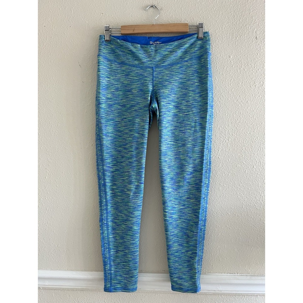 Lilly Pulitzer Luxletic Women's L Blue Green Space Dye Athletic Leggings Sporty